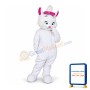 Beautiful White Cat With Bow Mascot Costume