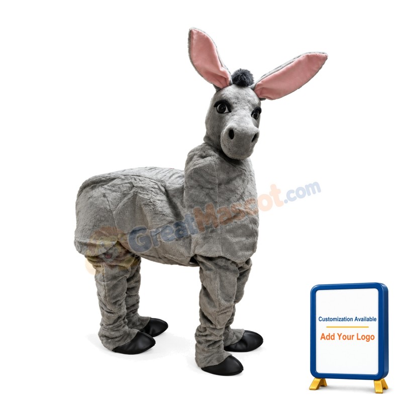 Grey Donkey Animal Mascot Costume For Two People