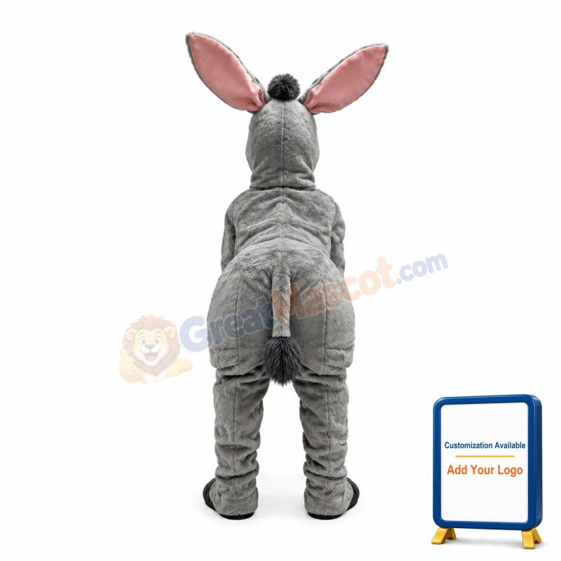 Grey Donkey Animal Mascot Costume For Two People