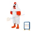Classic White Rooster Long Wool Mascot Costume