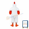 Classic White Rooster Long Wool Mascot Costume