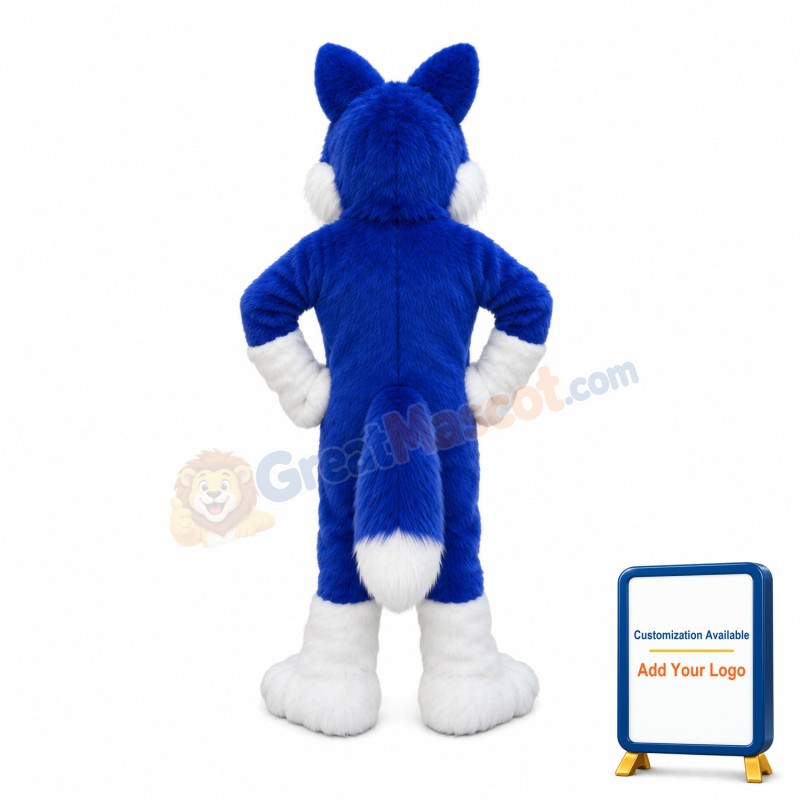 Royal Blue Husky Dog Plush Mascot Costume
