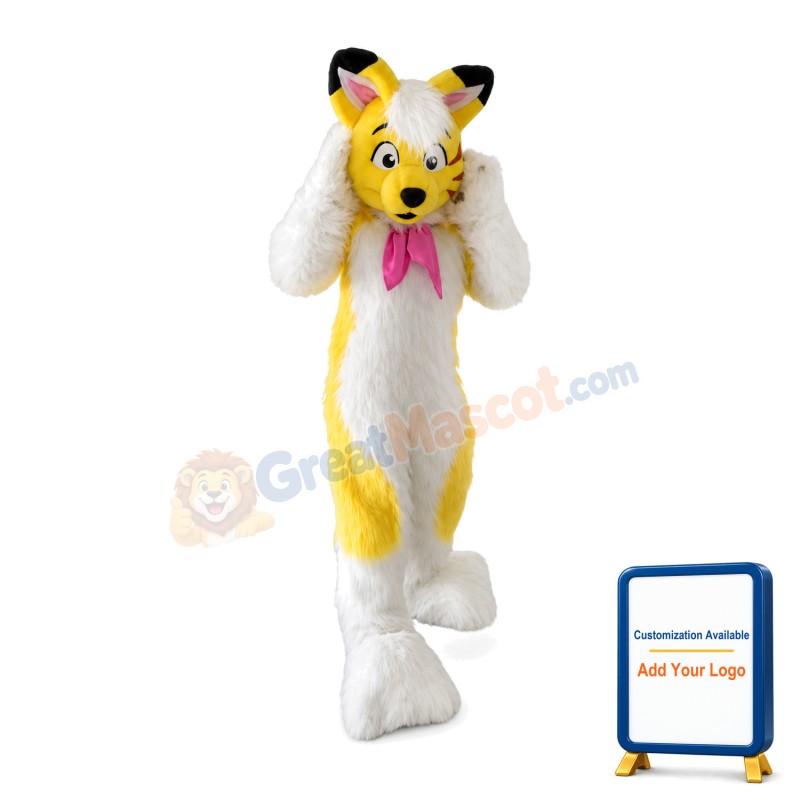 Yellow Fox Plush Mascot Costume