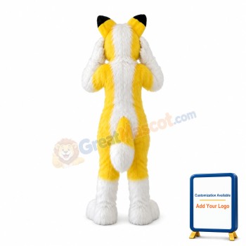 Yellow Fox Plush Mascot Costume