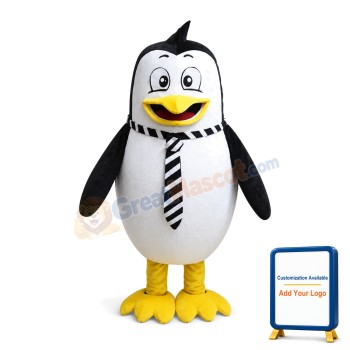 Cartoon Penguin Mascot Costume With A Tie