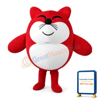 Cute Cartoon Red Fat Fox Mascot Costume