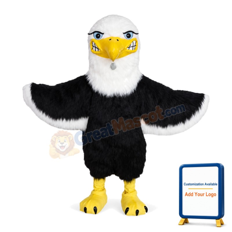 Fierce Bald Eagle Long Wool Mascot Costume