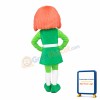 Green Girl With Orange Hair In A Green Dress Mascot Adult Costume