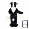 Howling Black & White Dog Long Wool Mascot Costume
