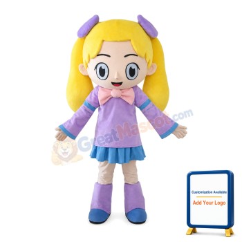 Sweet Girl In Purple Suit Mascot Costume