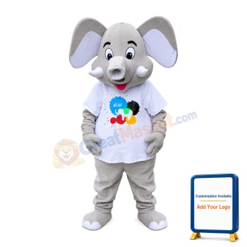 Cute Grey Elephant Lightweight Mascot Adult Costume