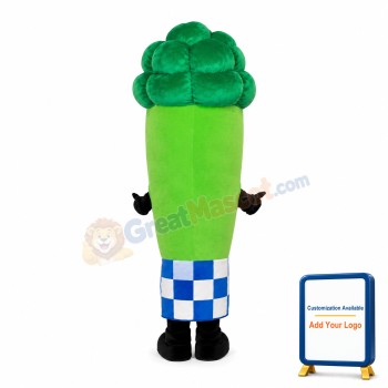 Lightweight Cartoon Green Radish Mascot Adult Costume