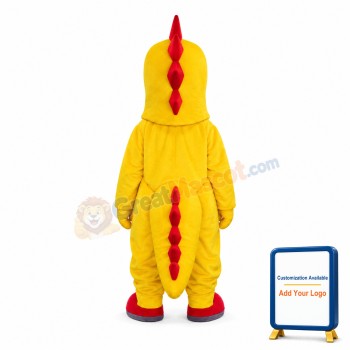 Yellow Big Mouth Dinosaur Mascot Adult Costume