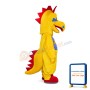 Yellow Big Mouth Dinosaur Mascot Adult Costume