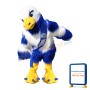 Long Fur Blue & White Eagle Mascot Adult Costume