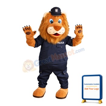 Sheriff Lion Mascot Costume