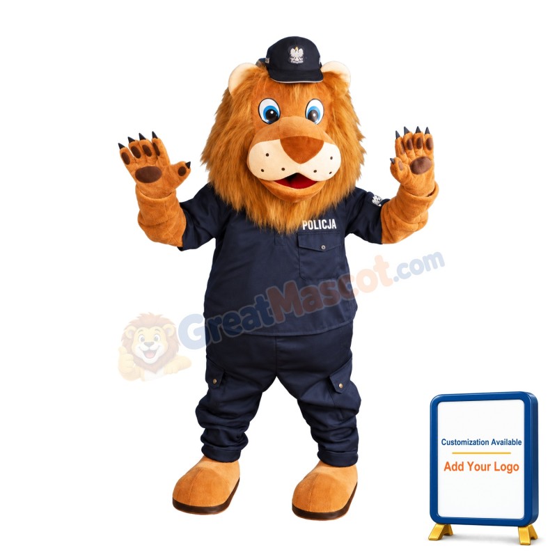Sheriff Lion Mascot Costume