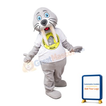Lovely Grey Walrus Mascot Adult Costume