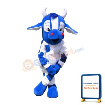 Blue Cow Mascot Adult Costume