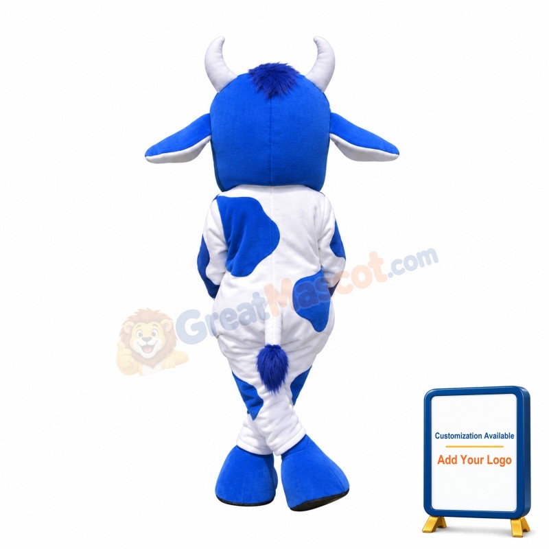 Blue Cow Mascot Adult Costume
