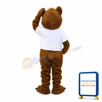 Brown Bear With Rainbow T-shirt Mascot Adult Costume