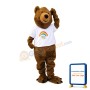 Brown Bear With Rainbow T-shirt Mascot Adult Costume