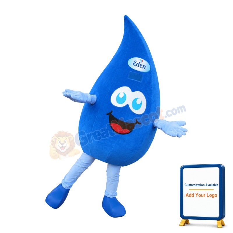 Dark Blue Water Drop Lightweight Mascot Adult Costume