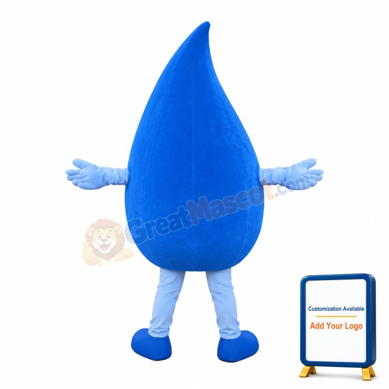 Dark Blue Water Drop Lightweight Mascot Adult Costume