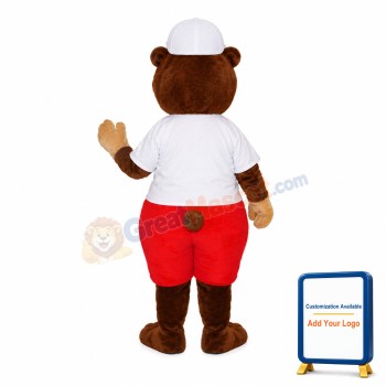 Sport Brown Bear Mascot Adult Costume
