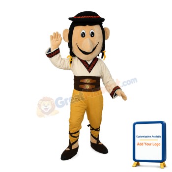 Man Dressed In Traditional Desert Dress Mascot Costume
