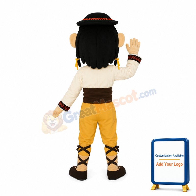Man Dressed In Traditional Desert Dress Mascot Costume