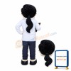 Woman Mascot Costume Wearing Business Suit And Tie