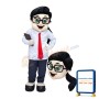 Woman Mascot Costume Wearing Business Suit And Tie
