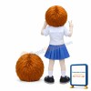 Smiling Girl Mascot Costume Wearing A Pleated Skirt