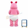 Cartoon Baby Pink Hippo Mascot Costume With Pacifier In Mouth