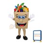 Cartoon Shopping Bag Full Of Fruits And Vegetables Mascot Costume