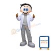 Friendly Young Man In White Suit Mascot Costume