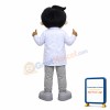 Friendly Young Man In White Suit Mascot Costume