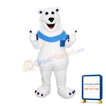 Friendly Big White Bear Lightweight Mascot Adult Costume