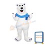 Friendly Big White Bear Lightweight Mascot Adult Costume