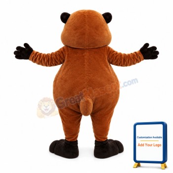 Cute Brown Beaver Mascot Adult Costume