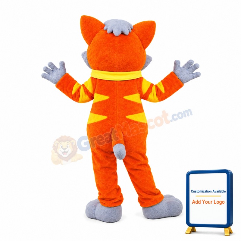 Cute Orange Cat Mascot Adult Costume