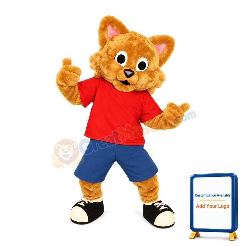 Sport Brown Cat Mascot Costume