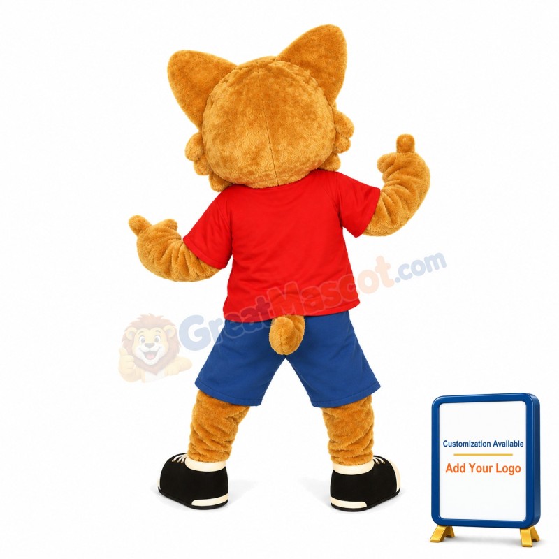 Sport Brown Cat Mascot Costume