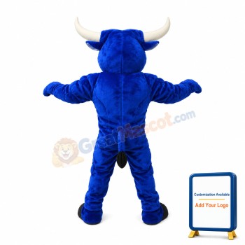 Power Blue Bull Mascot Adult Costume