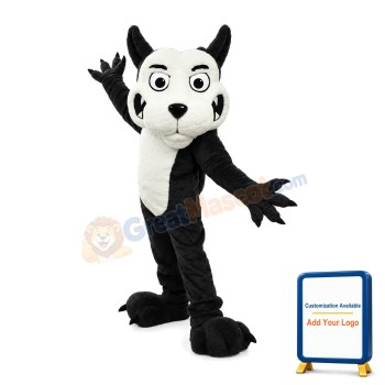 Fierce Black Wolf Mascot Adult Costume
