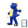 Navy Blue Dragon Mascot Adult Costume