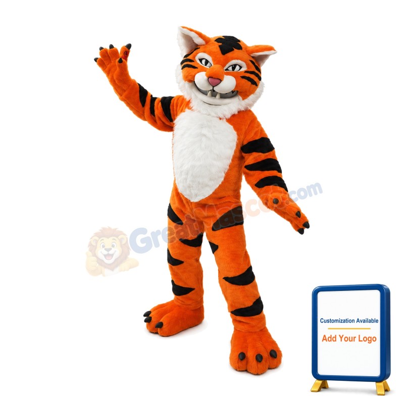 Fierce Plush Tiger Mascot Adult Costume