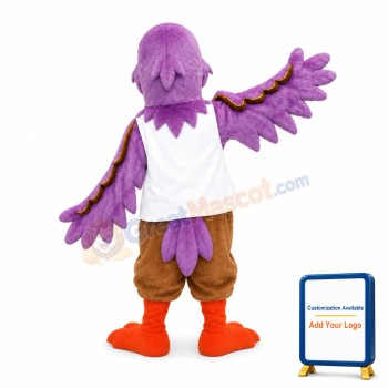 Purple Hawk Mascot Adult Costume