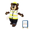 Carl Bear Social Worker Mascot Adult Costume
